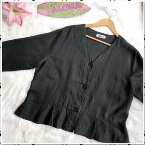 Black linen top